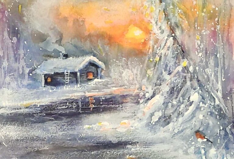 Valoa talven keskellä – kuun ja auringon maalauksia